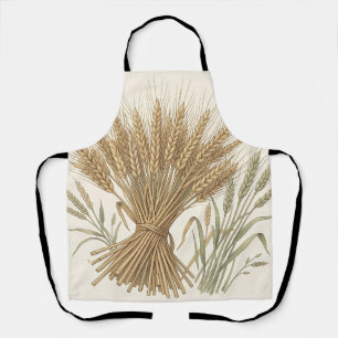 Vintage Golden Wheat Sheaf Bundle Harvest  Apron