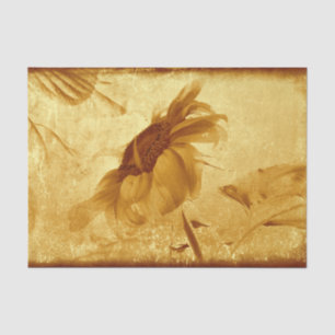 Vintage Golden Yellow Sunflower Grunge Texture Tissue Paper