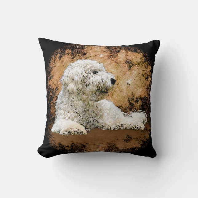 Vintage Goldendoodle Dog Cushion (Front)