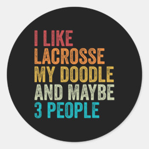 Vintage Goldendoodle Dog Owner Lacrosse Lovers Vin Classic Round Sticker