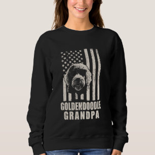 Vintage Goldendoodle Grandpa American Flag Funny F Sweatshirt