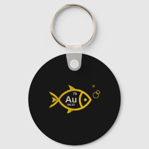 Vintage Goldfish Chemical Element Au Fishing Chemi Key Ring
