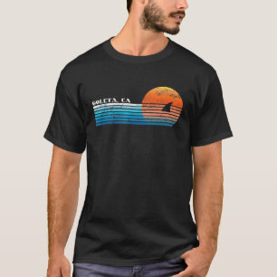 Vintage Goleta CA Retro 80s Shark Fin Sunset T-Shirt