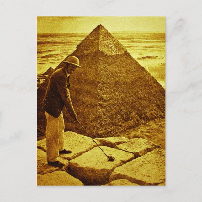Vintage Golf at the Pyramids Postcard (Front)