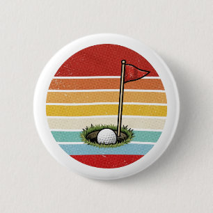 Vintage Golf Ball Hole 6 Cm Round Badge