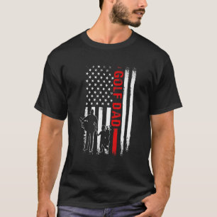 Vintage Golf Dad American Flag Fathers Day T-Shirt
