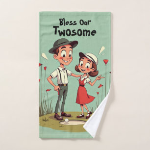 Vintage Golf Lovers Cartoon Hand Towel