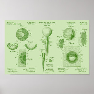 Vintage Golf Patent Poster 1 Fresh Green