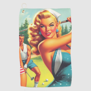 Vintage Golf Pin-up Golf Towel