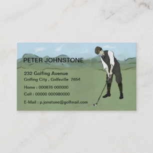 Vintage Golf player contact cards