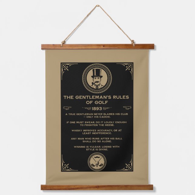 Vintage Golf Rules Wall  Hanging Tapestry (Front)