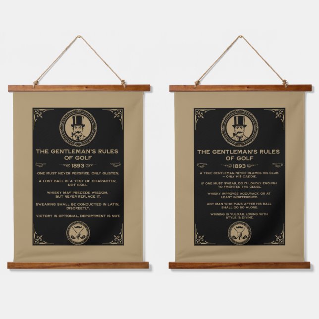 Vintage Golf Rules Wall  Hanging Tapestry (Double)
