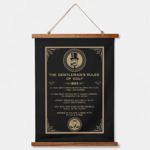 Vintage Golf Rules Wall  Hanging Tapestry