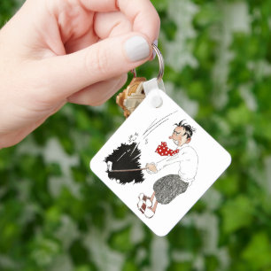 Vintage Golf Sports Humour, Funny Silly Golfer Key Ring