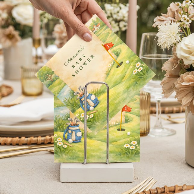 Vintage Golf Storybook Baby Shower Napkin (Creator Uploaded)