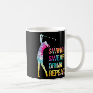 Vintage Golf Swing Swear Drink Repeat Love Golfing Coffee Mug