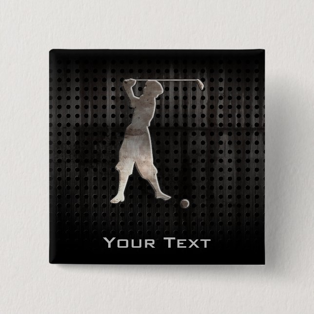 Vintage Golfer; Cool 15 Cm Square Badge (Front)