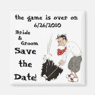 Vintage Golfer Playing Golf, Save the Date! Magnet