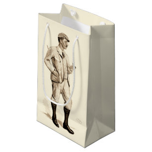 Vintage Golfer with Tobacco Pipe and Boots Small Gift Bag