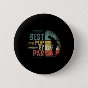 Vintage Golfing Best Pop By Par Christmas Fathers 6 Cm Round Badge