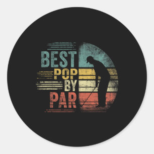 Vintage Golfing Best Pop By Par Christmas Fathers Classic Round Sticker