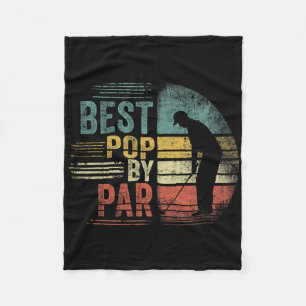 Vintage Golfing Best Pop By Par Christmas Fathers  Fleece Blanket