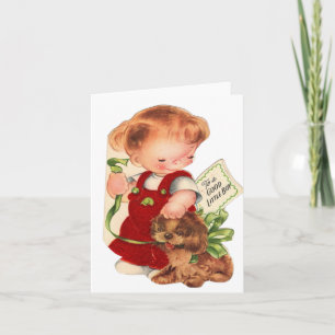 Vintage Good Little Boy Christmas Card