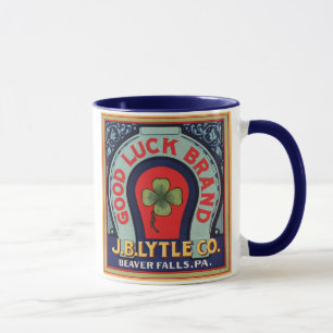 Vintage Good Luck Brand J. Bl Lytle Co. Crate Labe Mug