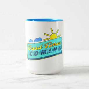 Vintage Good Times Roll Two-Tone Coffee Mug