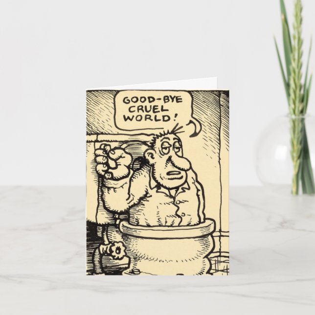 Vintage “Goodbye Cruel World” Note Card (Front)