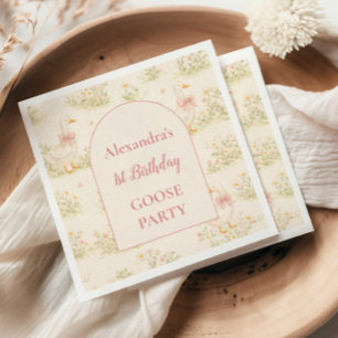 Vintage Goose 1st Birthday Napkin