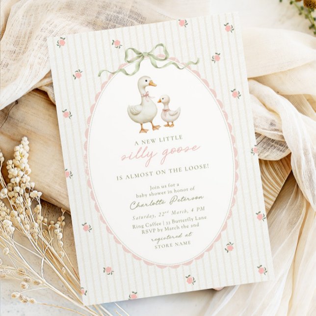 Vintage Goose Baby Shower Invitation (Creator Uploaded)