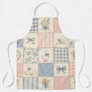 Vintage Goose Country Cottage Patchwork Quilt Apron
