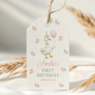 Vintage Goose First Birthday Gift Tags
