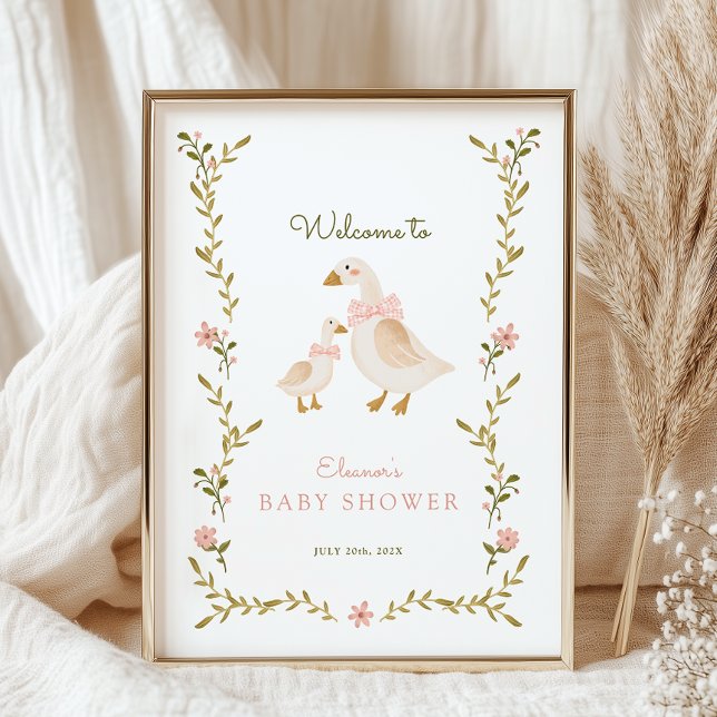 Vintage Goose Girl Baby Shower Welcome Poster (Creator Uploaded)