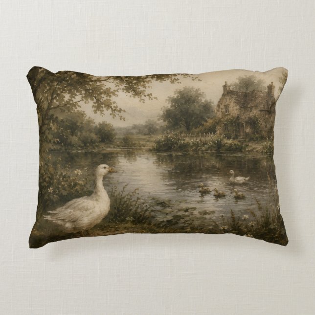 Vintage Goose Pond Cottage Pillow (Front)