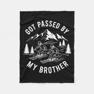Vintage got passed by brother shirt funny ski fleece blanket