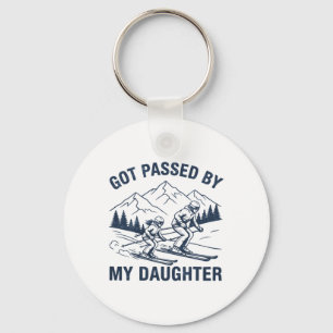 Vintage Got Ped By My Daughter Funny Skiing Retro Key Ring
