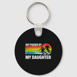 Vintage Got Ped By My Daughter Funny Skiing Retro  Key Ring