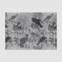 Vintage Goth Decoupage Crow Raven