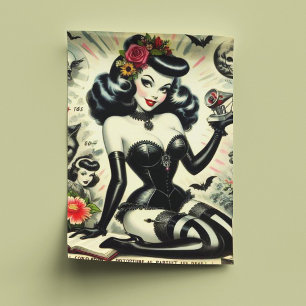 Vintage Goth Girl Illustration Tissue Paper