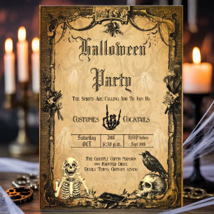 Vintage Goth Halloween Spooky Custom Invitation