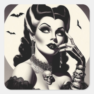 Vintage Goth Pin-up Square Sticker