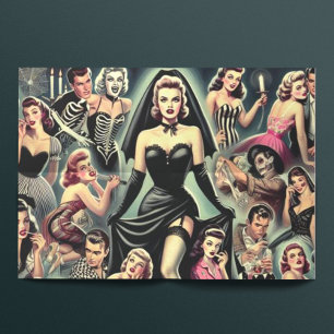Vintage Goth Pin-Ups Tissue Paper