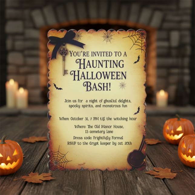 Vintage Gothic Apothecary Haunted Halloween Bash  Invitation (Creator Uploaded)