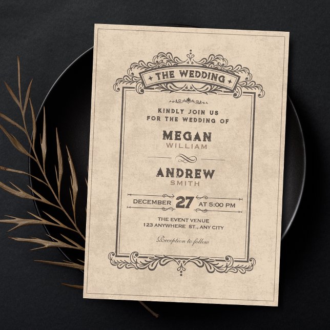 Vintage gothic arch wedding  invitation (Creator Uploaded)
