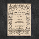 Vintage gothic arch wedding save the date<br><div class="desc">Vintage gothic arch wedding</div>
