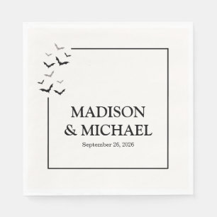 Vintage Gothic Black Bat Wedding Napkin