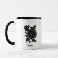 Vintage Gothic Black Roses Personalised