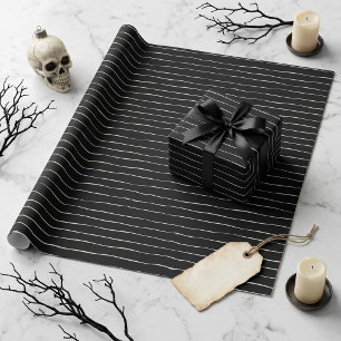Vintage Gothic Black Stripe Halloween Wrapping Paper